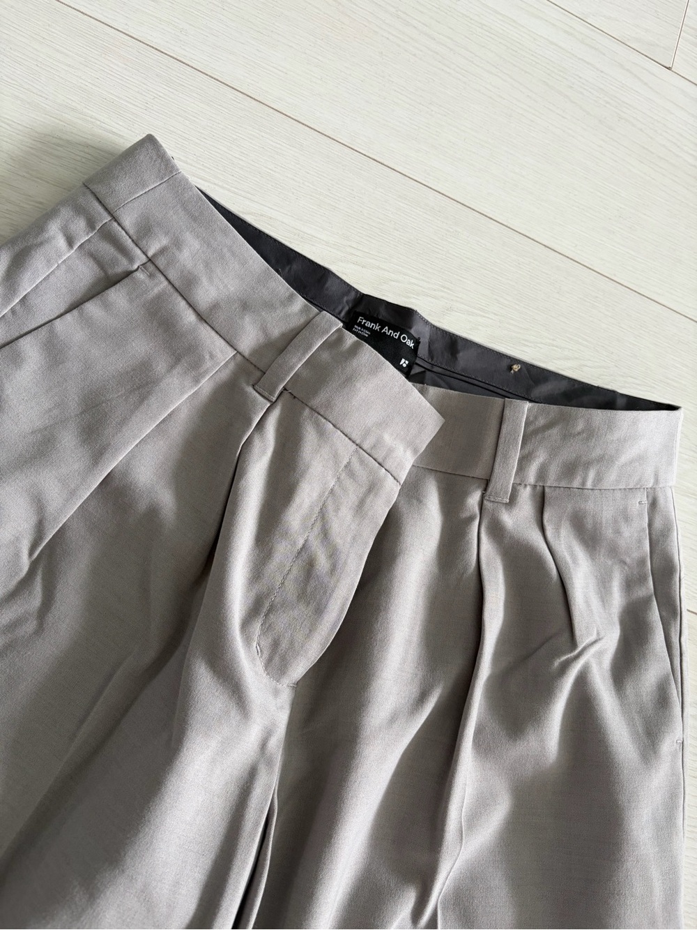 Light Gray Wide-Leg Dress Pants